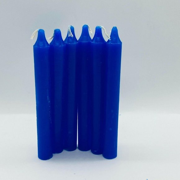 Wicca Candles  6″ Set of Six Blue Household Altar - Picture 4 of 4